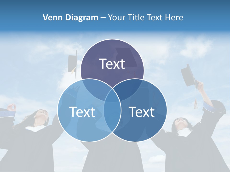 A Group Of Graduates Tossing Their Caps In The Air PowerPoint Template