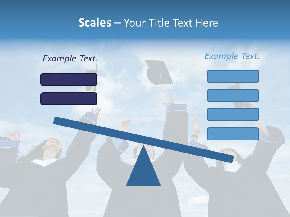 A Group Of Graduates Tossing Their Caps In The Air PowerPoint Template