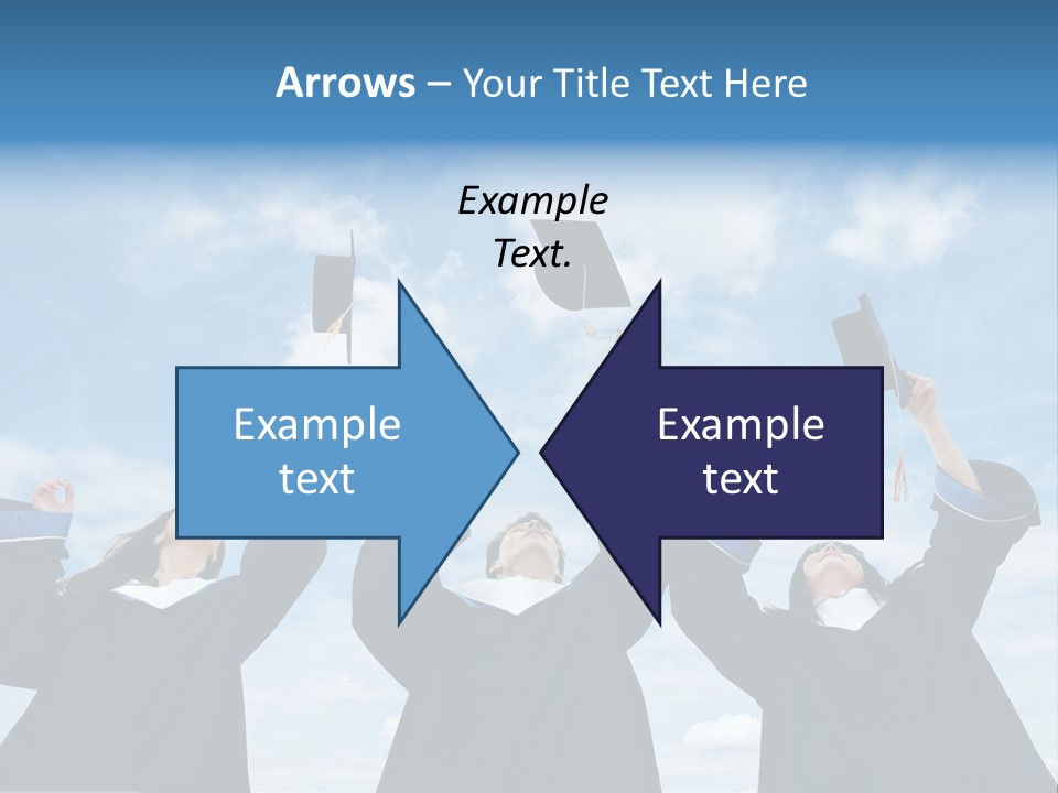 A Group Of Graduates Tossing Their Caps In The Air PowerPoint Template