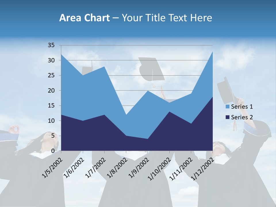 A Group Of Graduates Tossing Their Caps In The Air PowerPoint Template