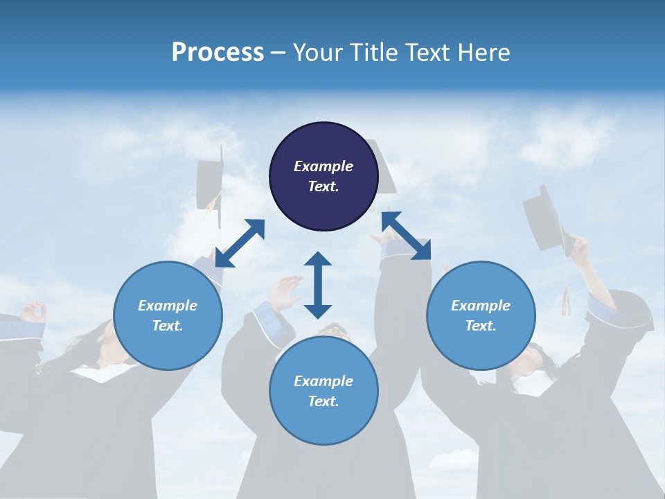 A Group Of Graduates Tossing Their Caps In The Air PowerPoint Template