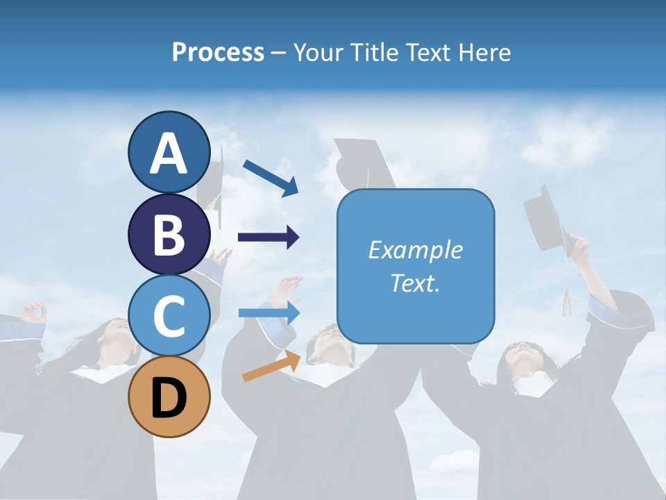 A Group Of Graduates Tossing Their Caps In The Air PowerPoint Template