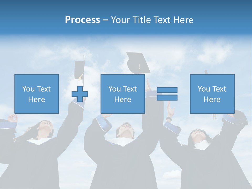 A Group Of Graduates Tossing Their Caps In The Air PowerPoint Template