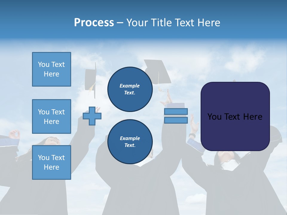 A Group Of Graduates Tossing Their Caps In The Air PowerPoint Template