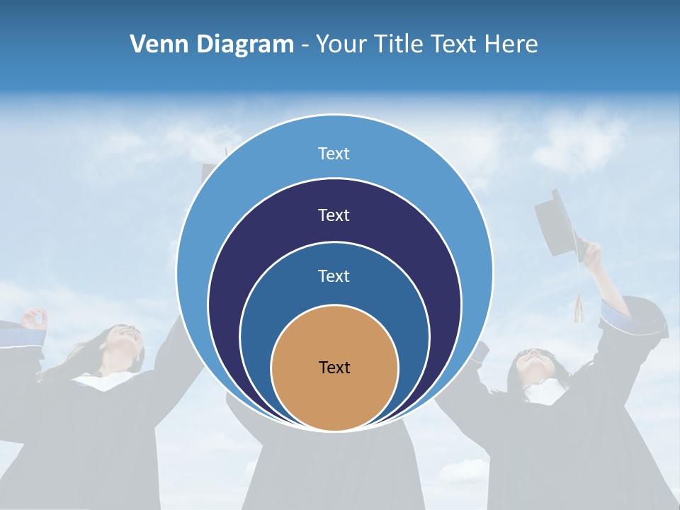 A Group Of Graduates Tossing Their Caps In The Air PowerPoint Template