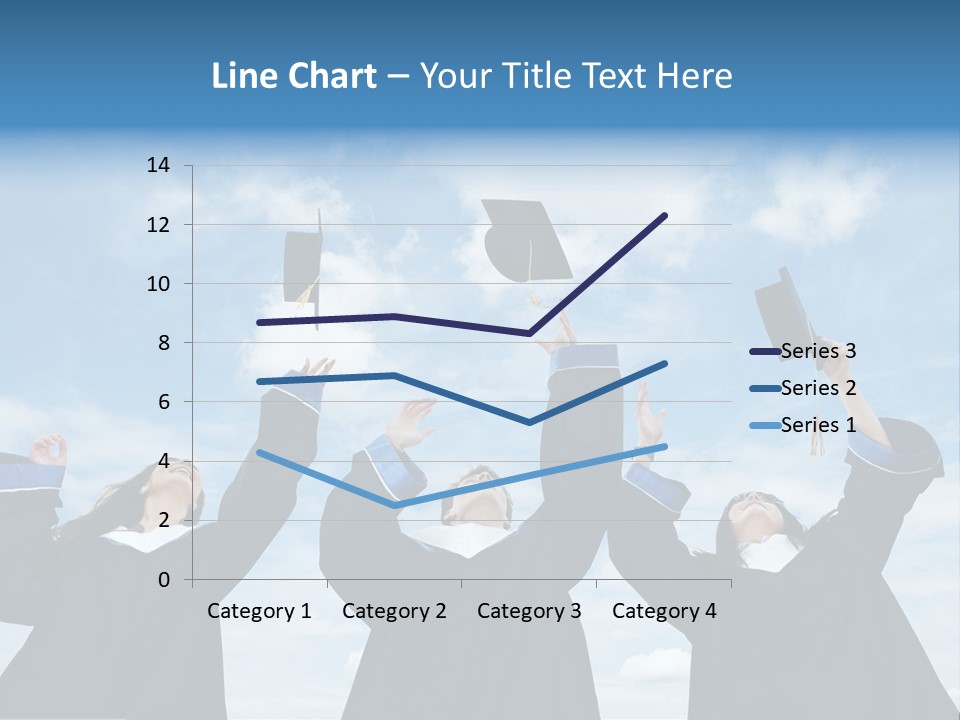 A Group Of Graduates Tossing Their Caps In The Air PowerPoint Template