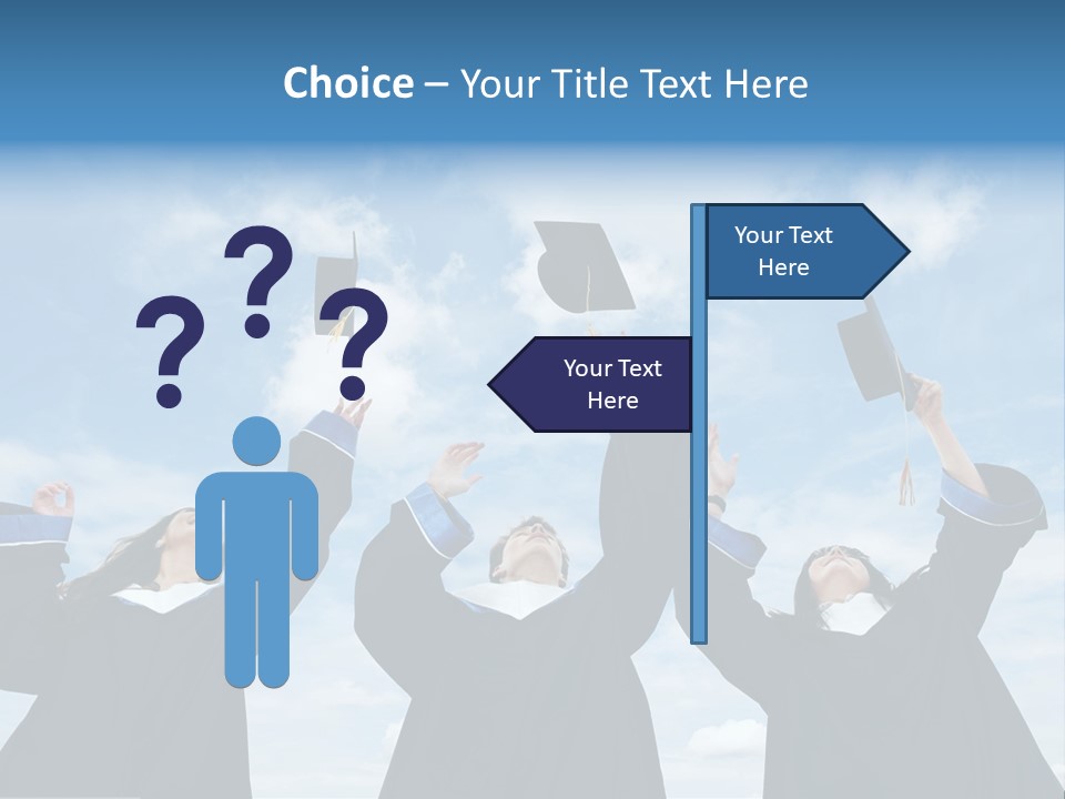 A Group Of Graduates Tossing Their Caps In The Air PowerPoint Template