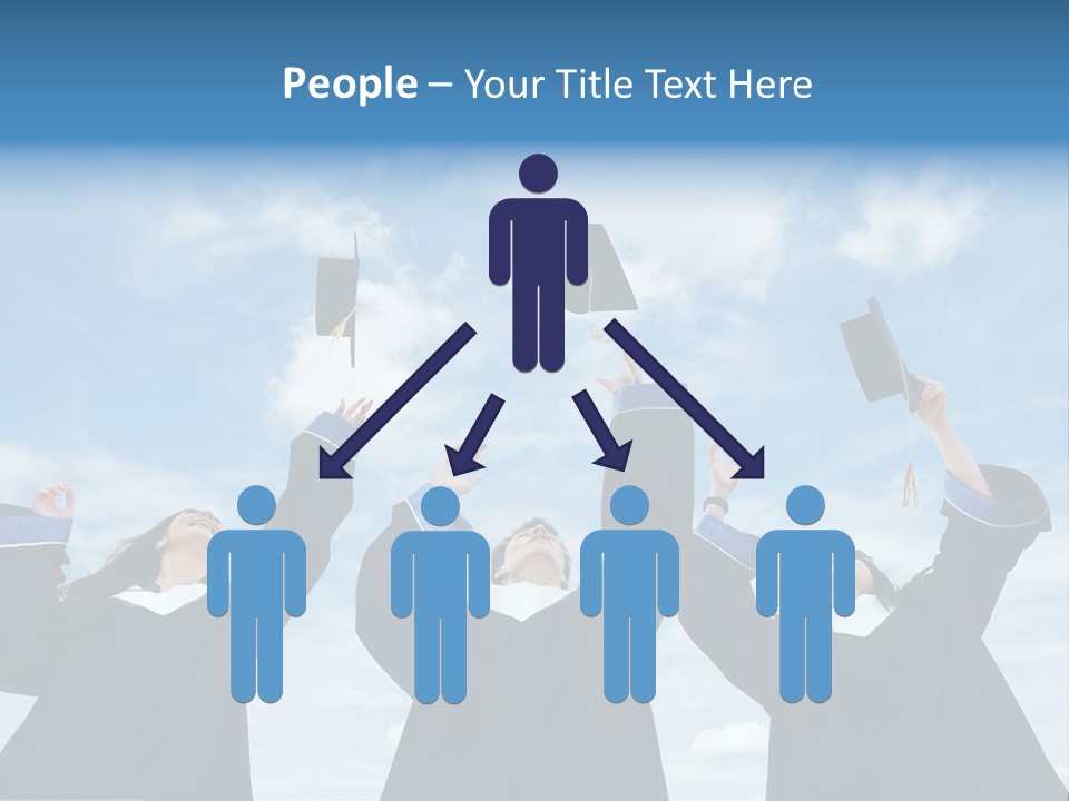 A Group Of Graduates Tossing Their Caps In The Air PowerPoint Template