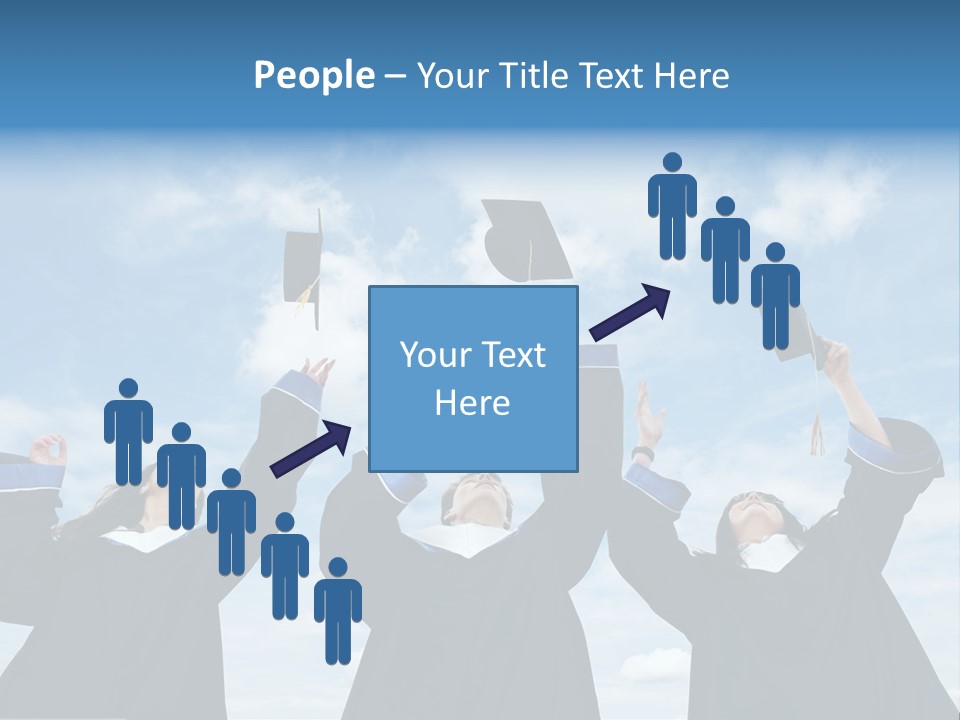 A Group Of Graduates Tossing Their Caps In The Air PowerPoint Template