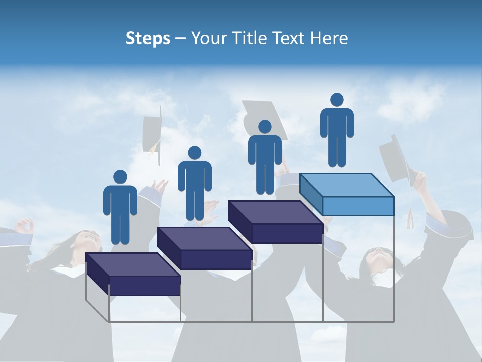 A Group Of Graduates Tossing Their Caps In The Air PowerPoint Template