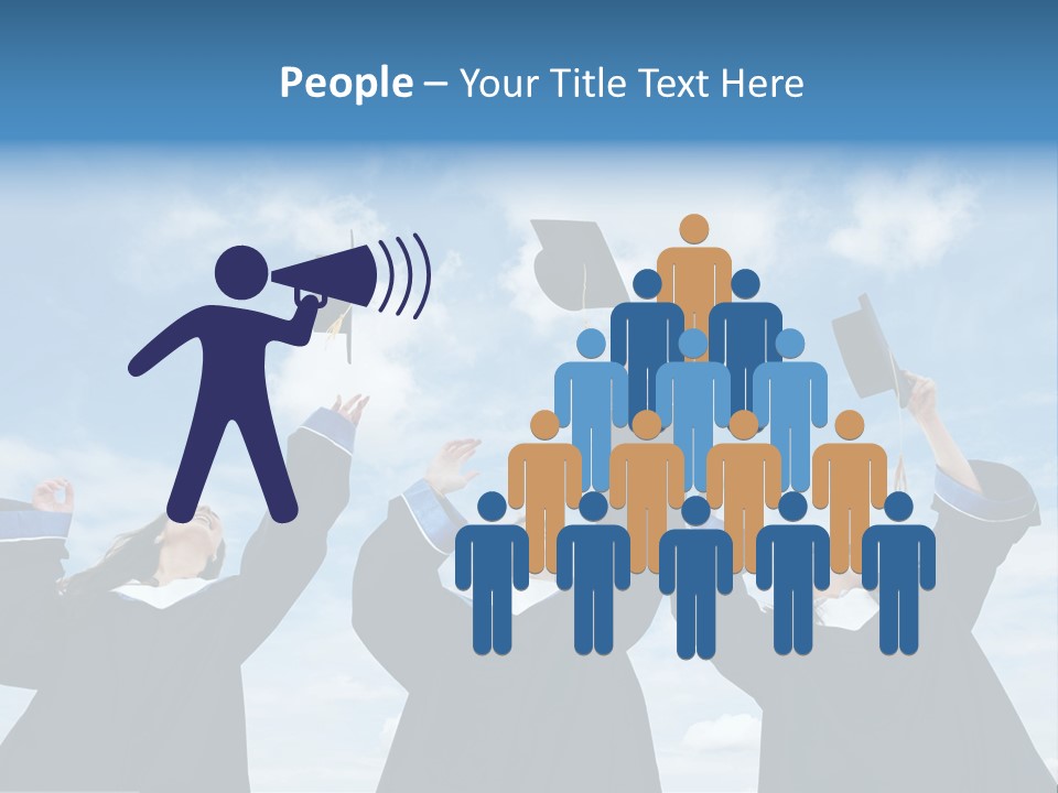 A Group Of Graduates Tossing Their Caps In The Air PowerPoint Template