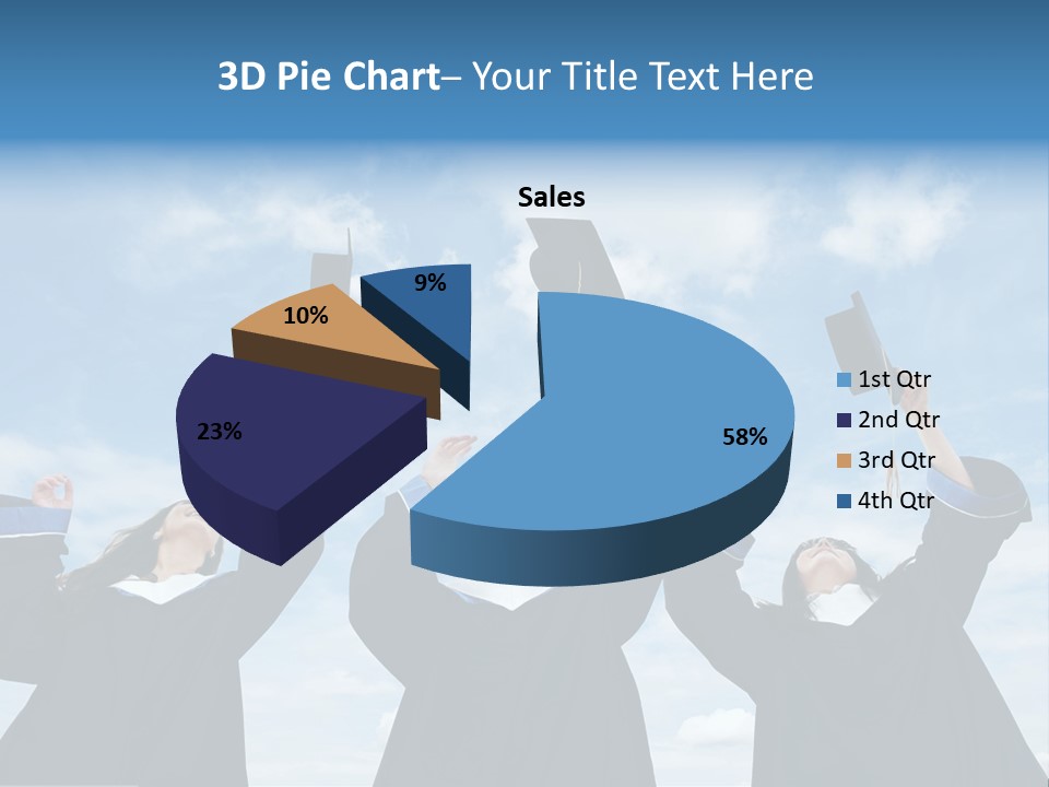 A Group Of Graduates Tossing Their Caps In The Air PowerPoint Template