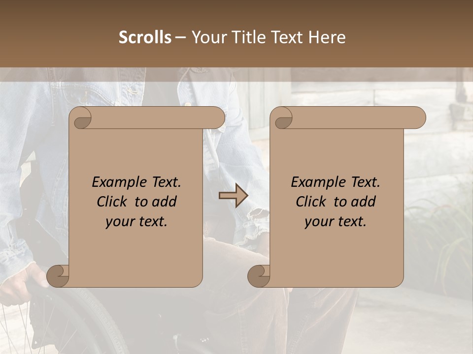A Man In A Wheelchair Is Smiling For The Camera PowerPoint Template