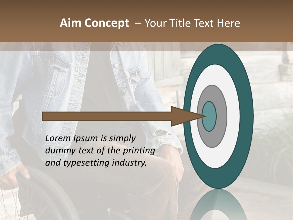 A Man In A Wheelchair Is Smiling For The Camera PowerPoint Template