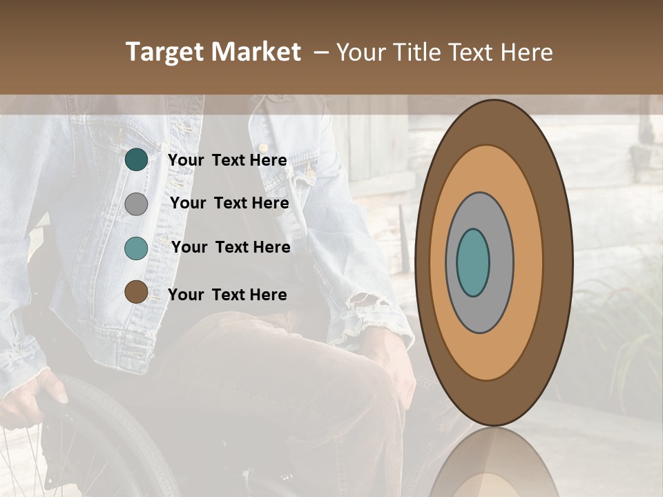 A Man In A Wheelchair Is Smiling For The Camera PowerPoint Template