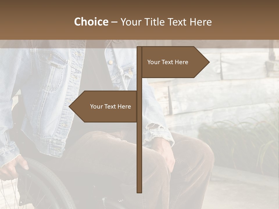 A Man In A Wheelchair Is Smiling For The Camera PowerPoint Template