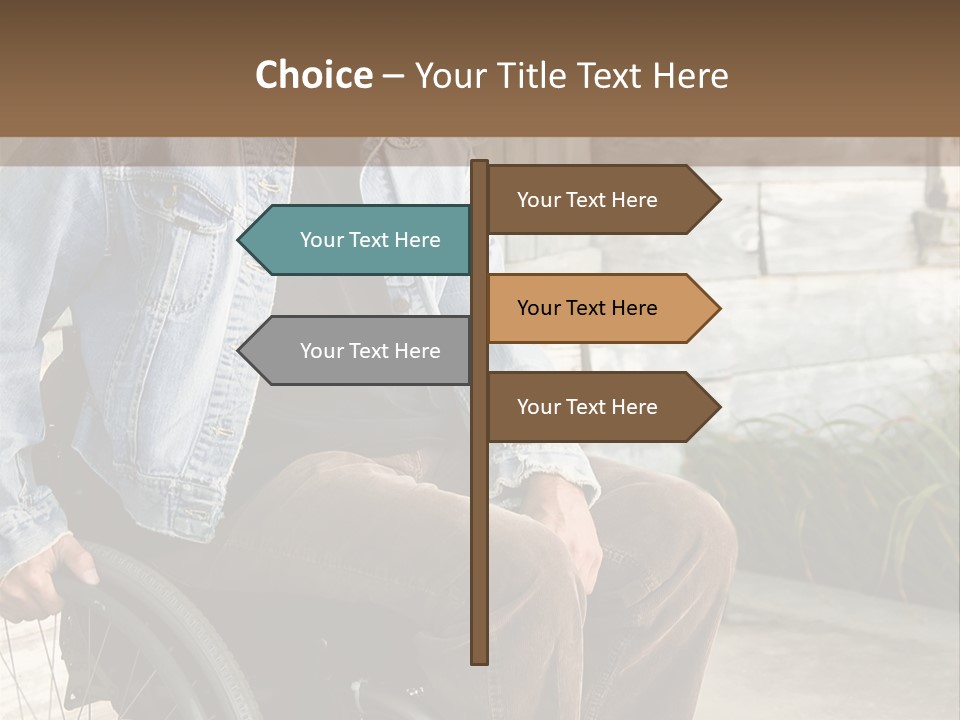 A Man In A Wheelchair Is Smiling For The Camera PowerPoint Template