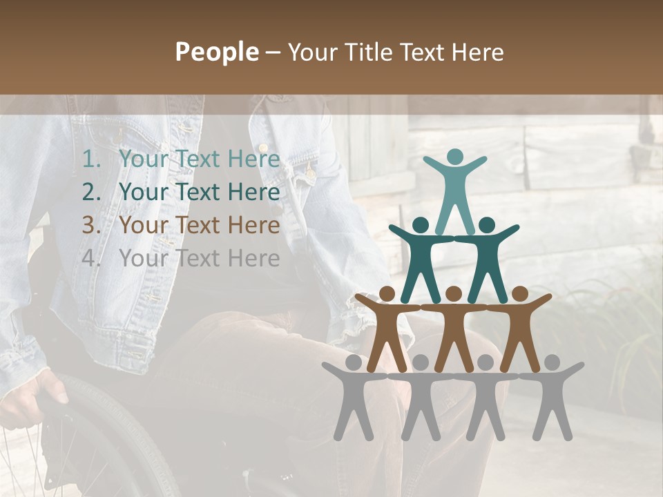 A Man In A Wheelchair Is Smiling For The Camera PowerPoint Template