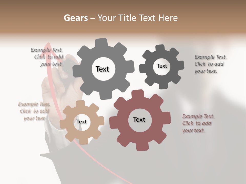 A Man In A Suit Writing On A Screen With A Marker PowerPoint Template