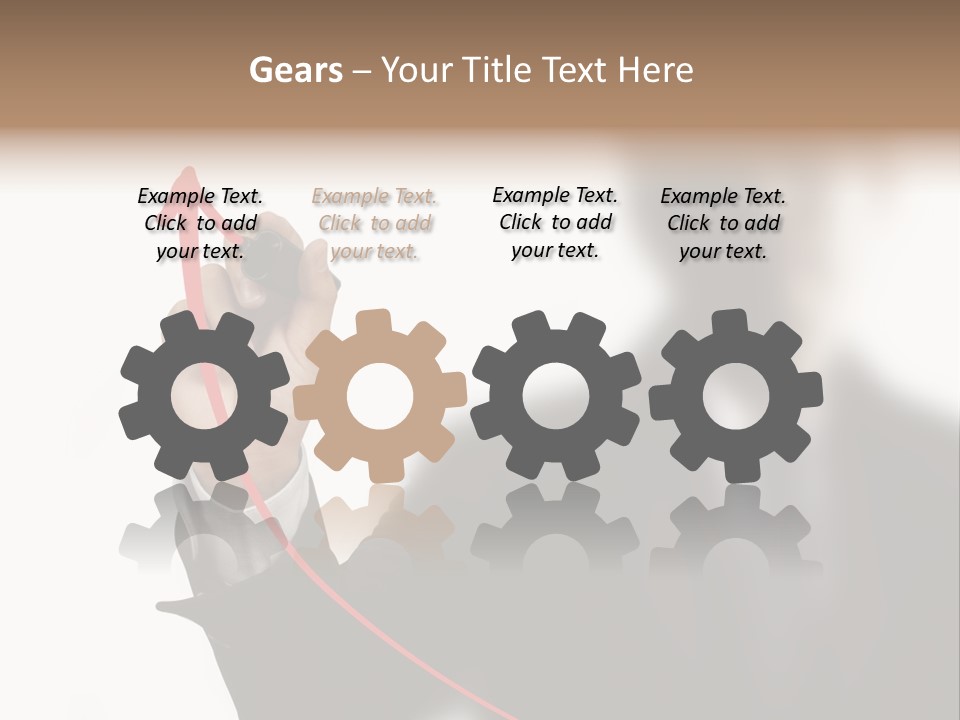 A Man In A Suit Writing On A Screen With A Marker PowerPoint Template