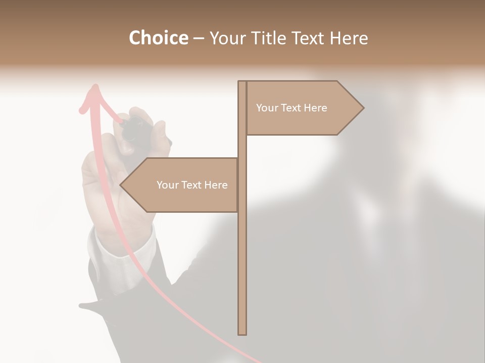 A Man In A Suit Writing On A Screen With A Marker PowerPoint Template