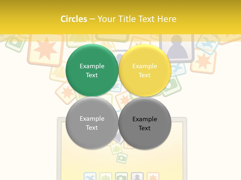 A Laptop With Social Icons Coming Out Of It PowerPoint Template