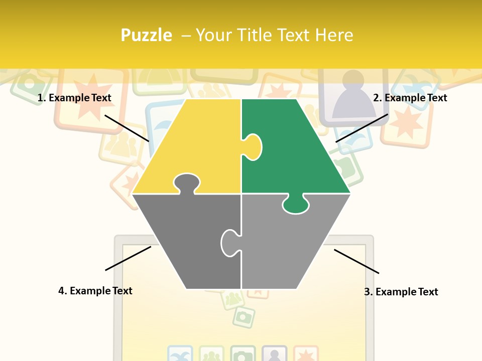 A Laptop With Social Icons Coming Out Of It PowerPoint Template