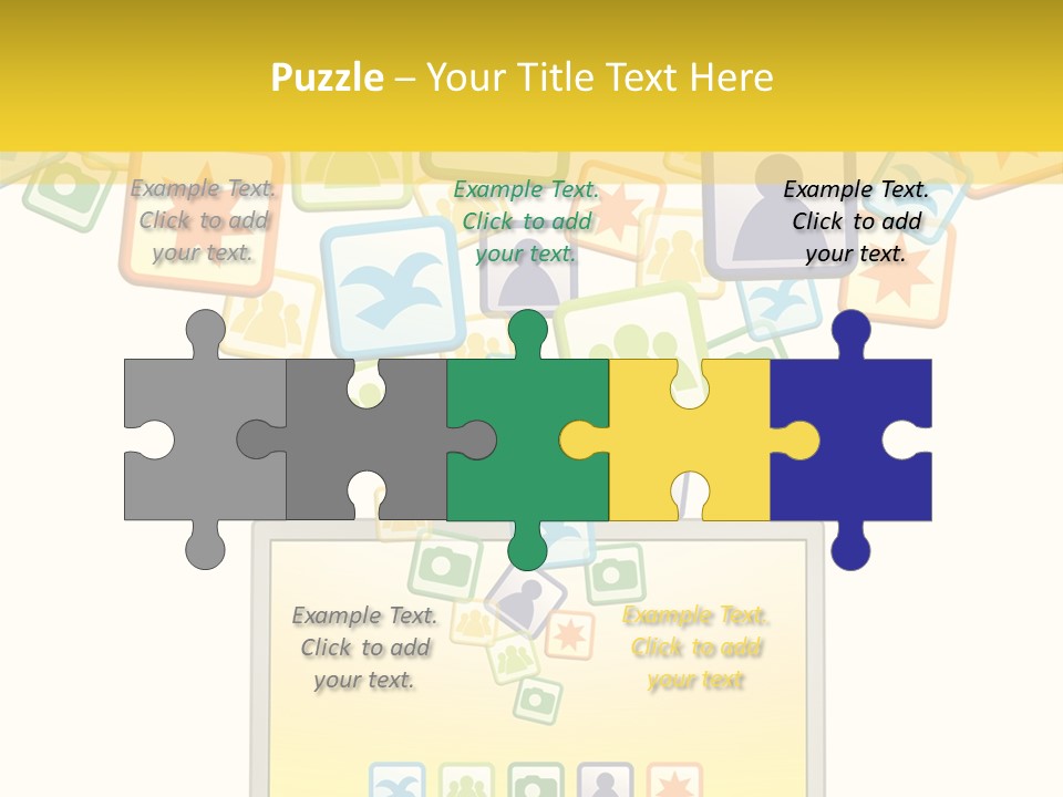 A Laptop With Social Icons Coming Out Of It PowerPoint Template