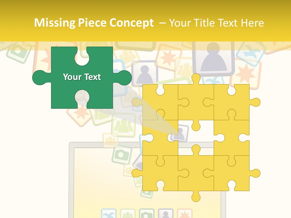 A Laptop With Social Icons Coming Out Of It PowerPoint Template