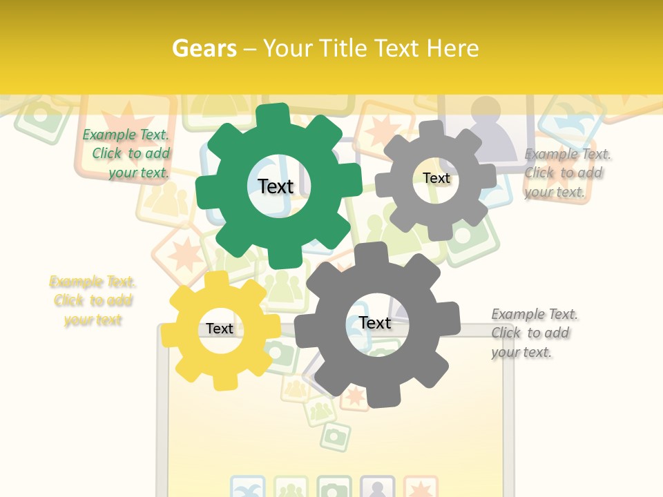 A Laptop With Social Icons Coming Out Of It PowerPoint Template