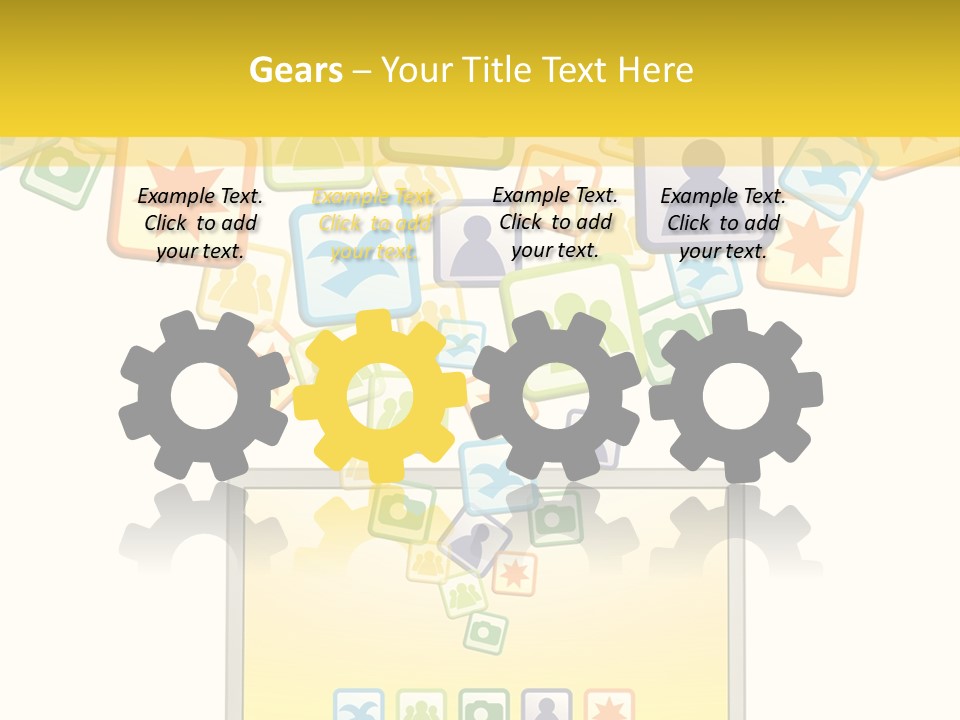 A Laptop With Social Icons Coming Out Of It PowerPoint Template