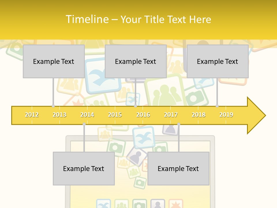 A Laptop With Social Icons Coming Out Of It PowerPoint Template
