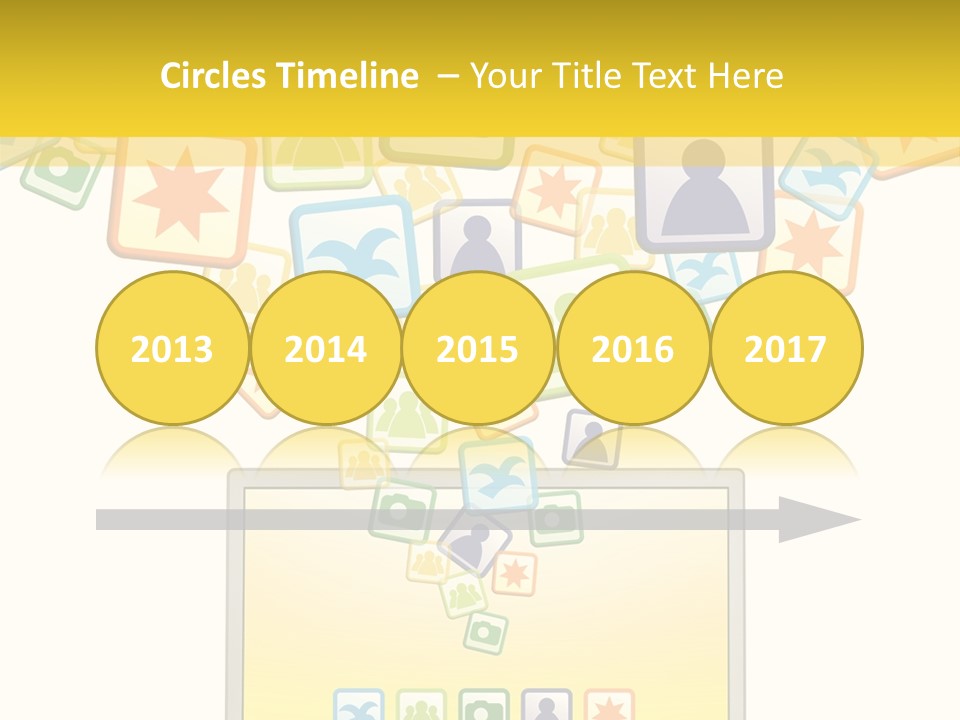 A Laptop With Social Icons Coming Out Of It PowerPoint Template