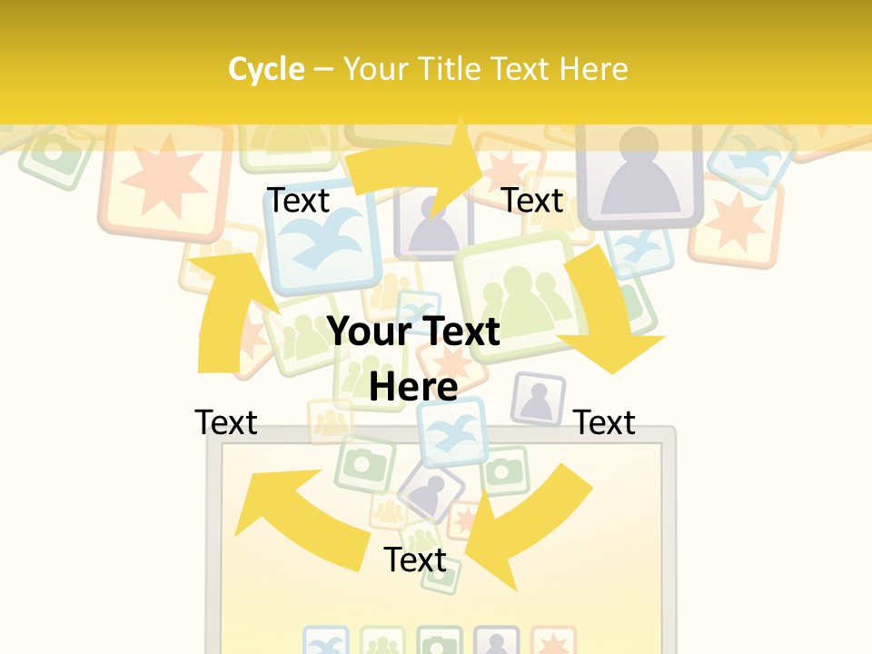 A Laptop With Social Icons Coming Out Of It PowerPoint Template