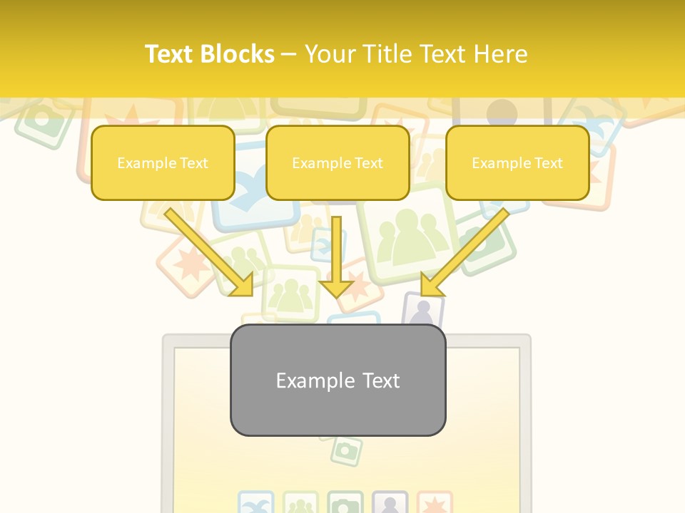 A Laptop With Social Icons Coming Out Of It PowerPoint Template