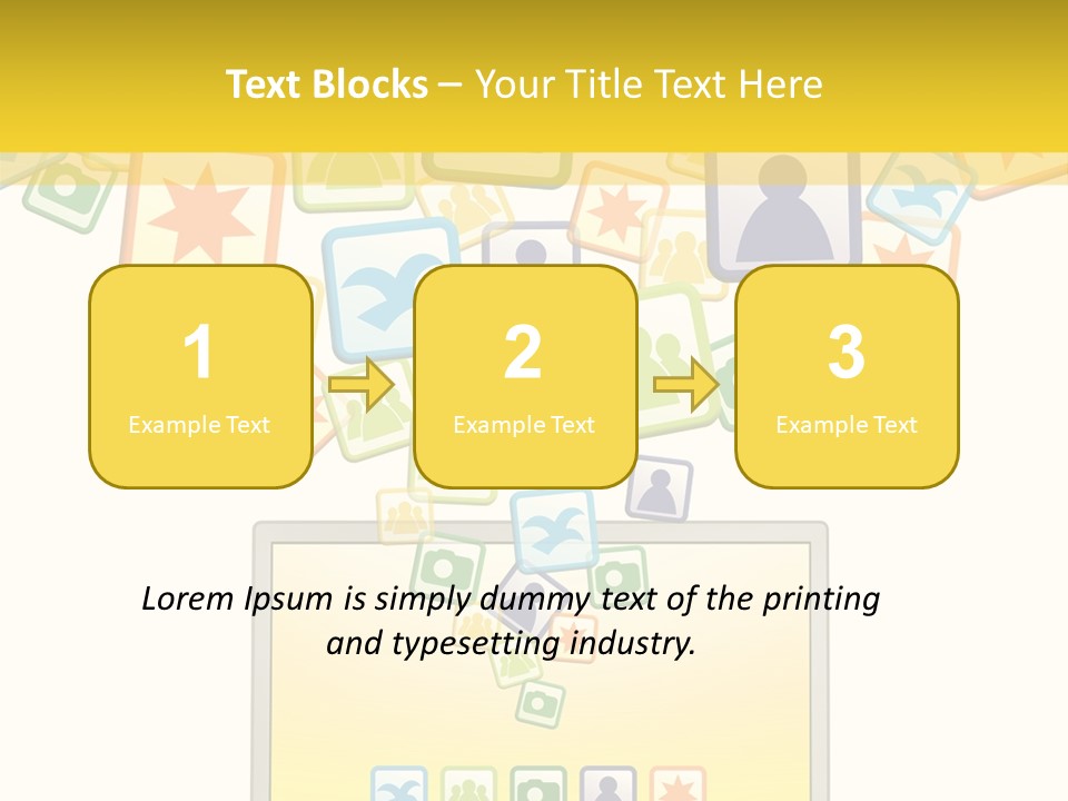 A Laptop With Social Icons Coming Out Of It PowerPoint Template