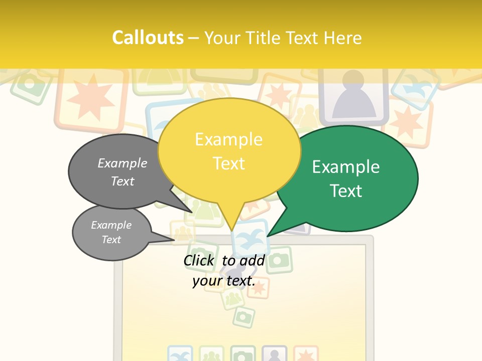 A Laptop With Social Icons Coming Out Of It PowerPoint Template