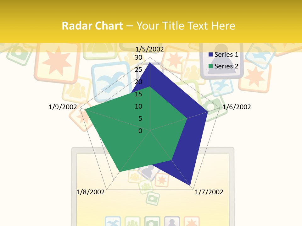 A Laptop With Social Icons Coming Out Of It PowerPoint Template