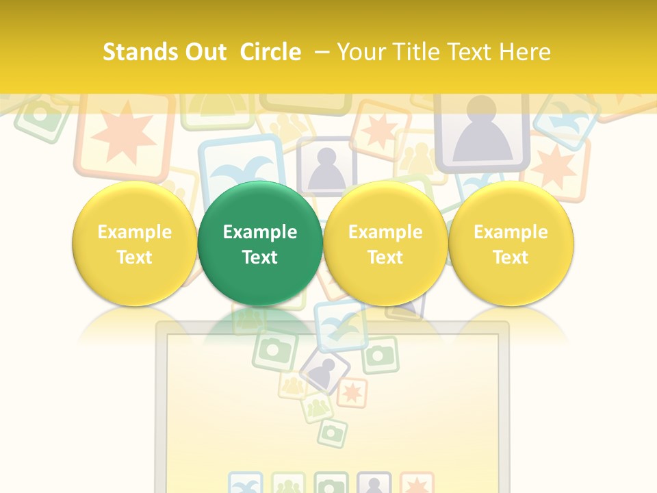 A Laptop With Social Icons Coming Out Of It PowerPoint Template