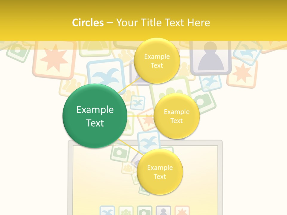 A Laptop With Social Icons Coming Out Of It PowerPoint Template