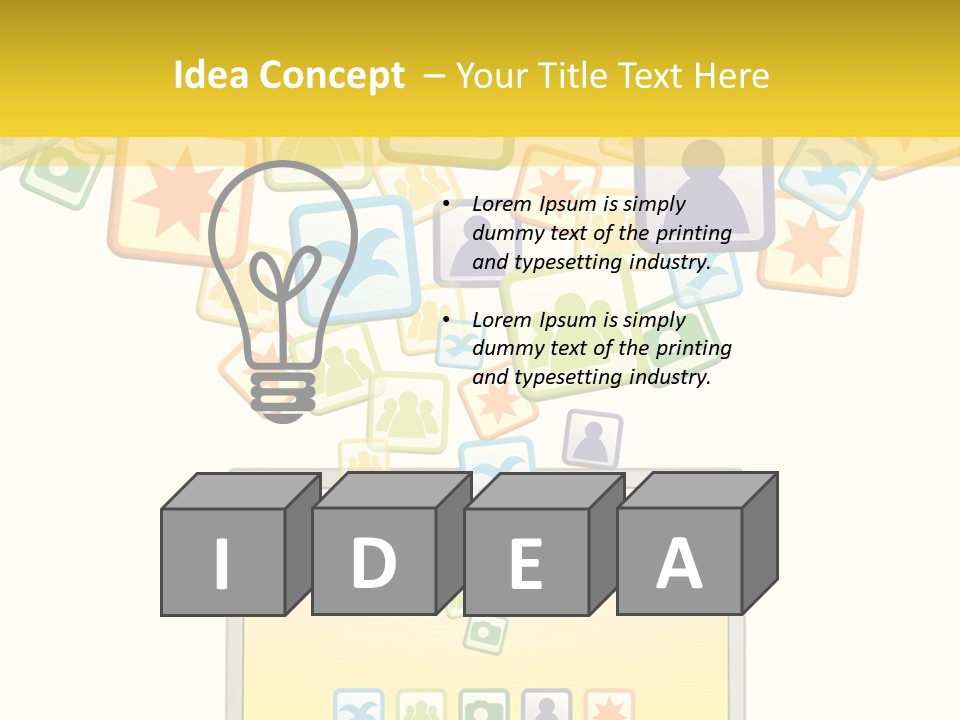 A Laptop With Social Icons Coming Out Of It PowerPoint Template