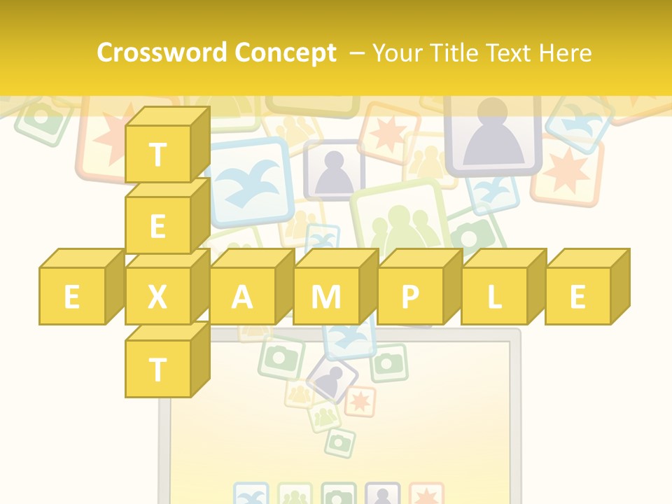 A Laptop With Social Icons Coming Out Of It PowerPoint Template