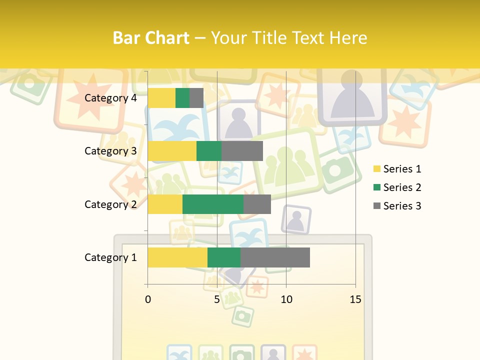 A Laptop With Social Icons Coming Out Of It PowerPoint Template