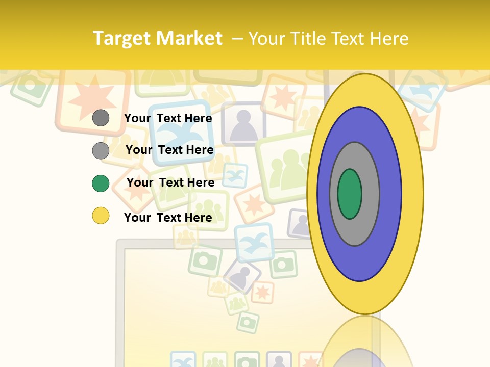 A Laptop With Social Icons Coming Out Of It PowerPoint Template