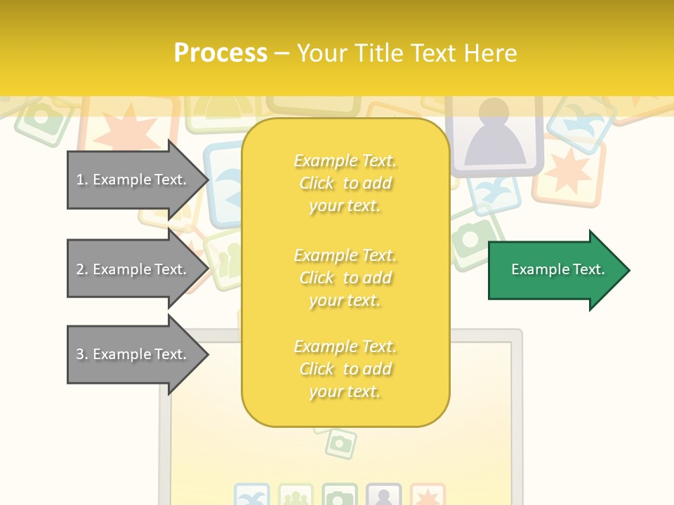 A Laptop With Social Icons Coming Out Of It PowerPoint Template