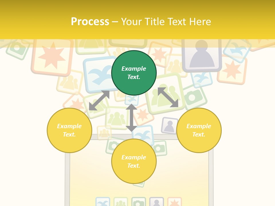 A Laptop With Social Icons Coming Out Of It PowerPoint Template