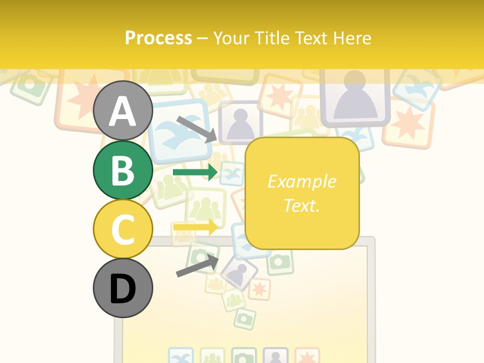 A Laptop With Social Icons Coming Out Of It PowerPoint Template