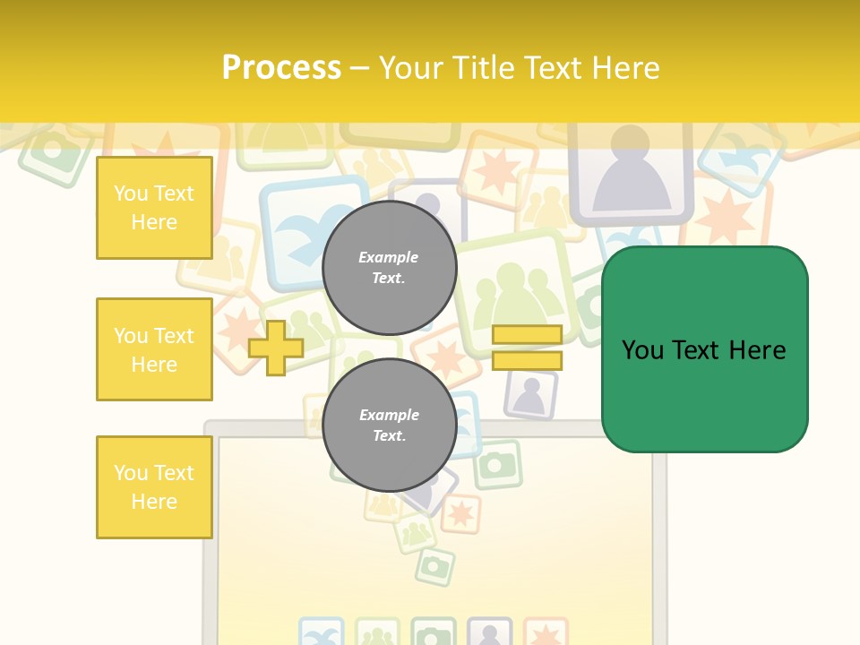 A Laptop With Social Icons Coming Out Of It PowerPoint Template