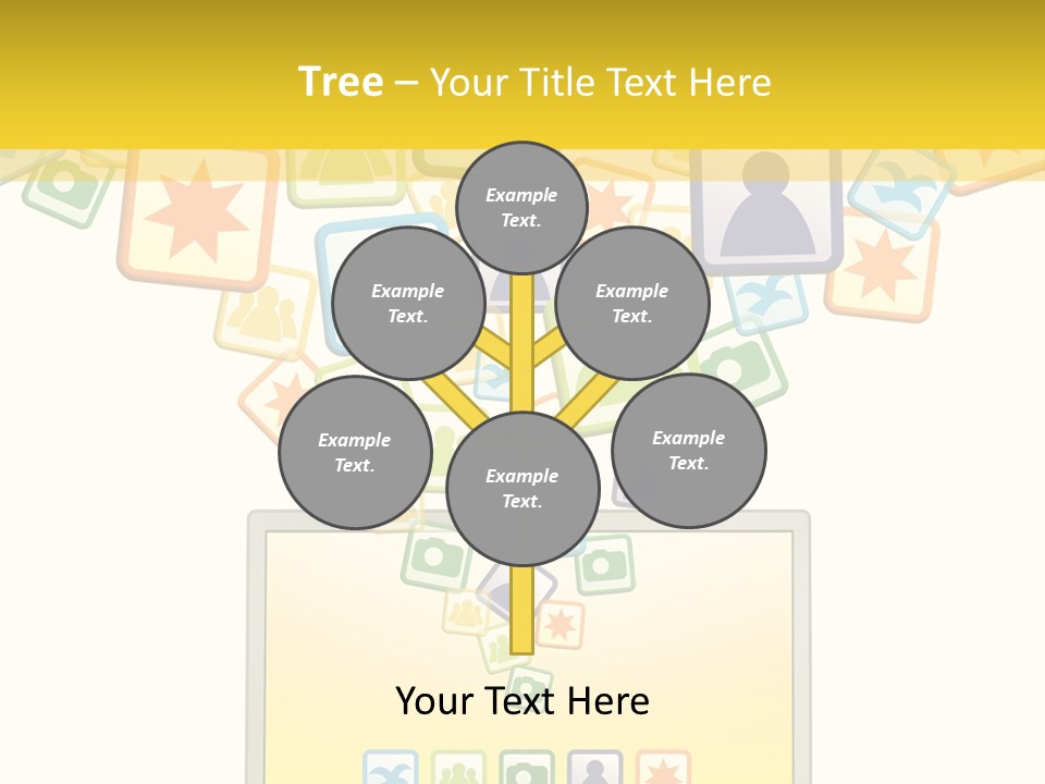 A Laptop With Social Icons Coming Out Of It PowerPoint Template