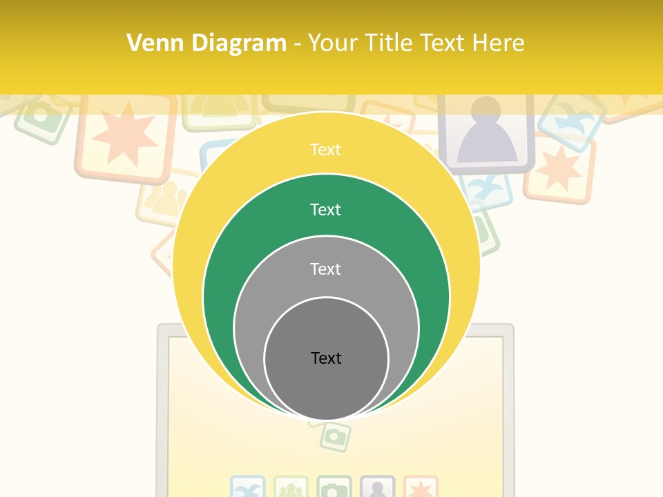 A Laptop With Social Icons Coming Out Of It PowerPoint Template